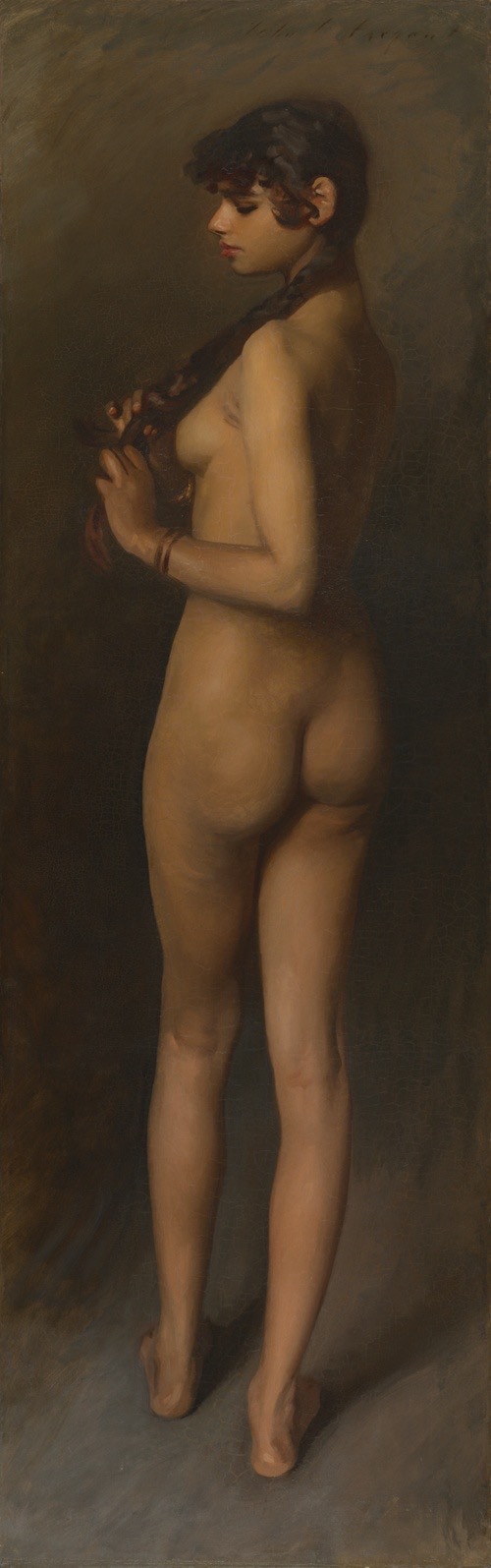 A work made of oil on canvas.