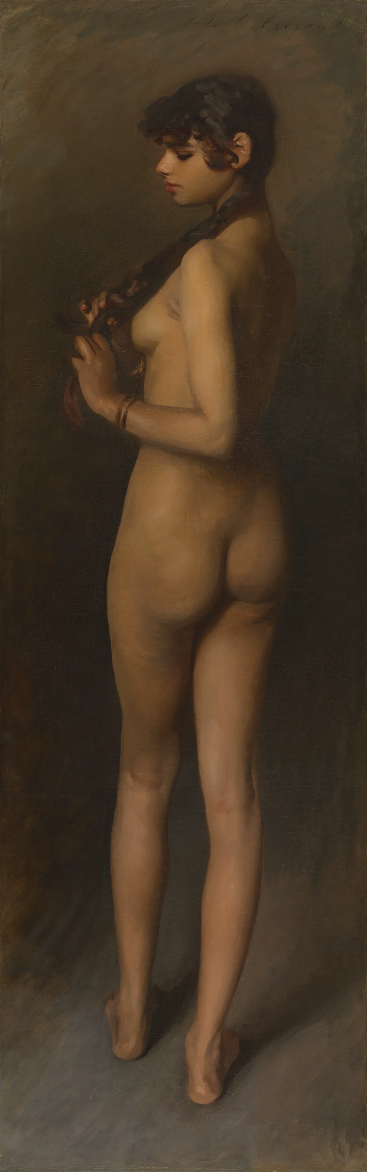 A work made of oil on canvas.