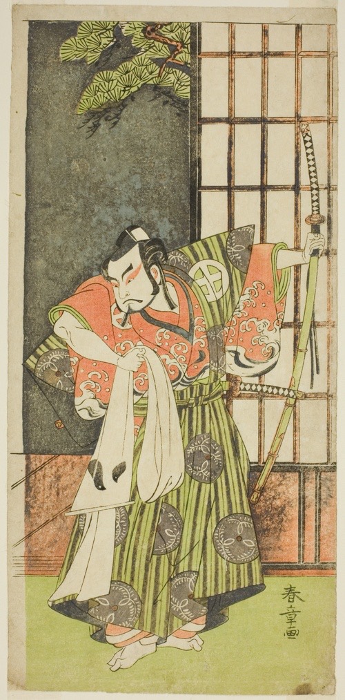A work made of color woodblock print; hosoban; from a multisheet composition.