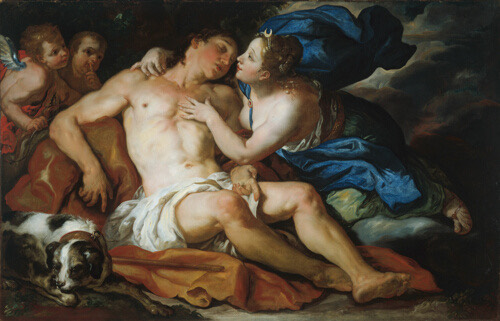 A work made of oil on canvas.