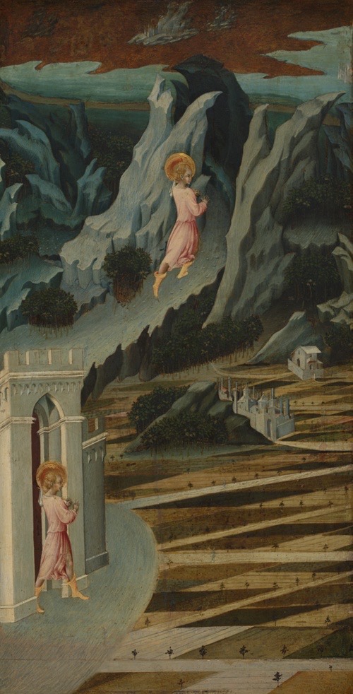 A work made of tempera on panel.