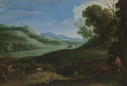 A work made of oil on canvas.