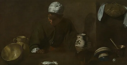 A work made of oil on canvas.