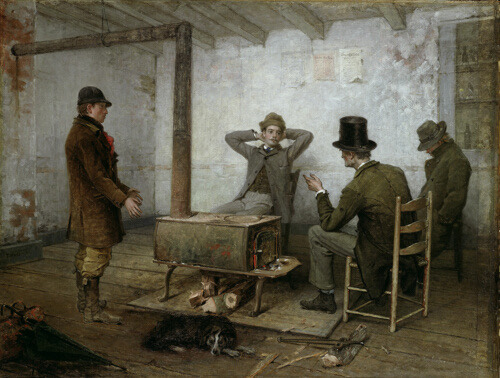 A work made of oil on canvas.