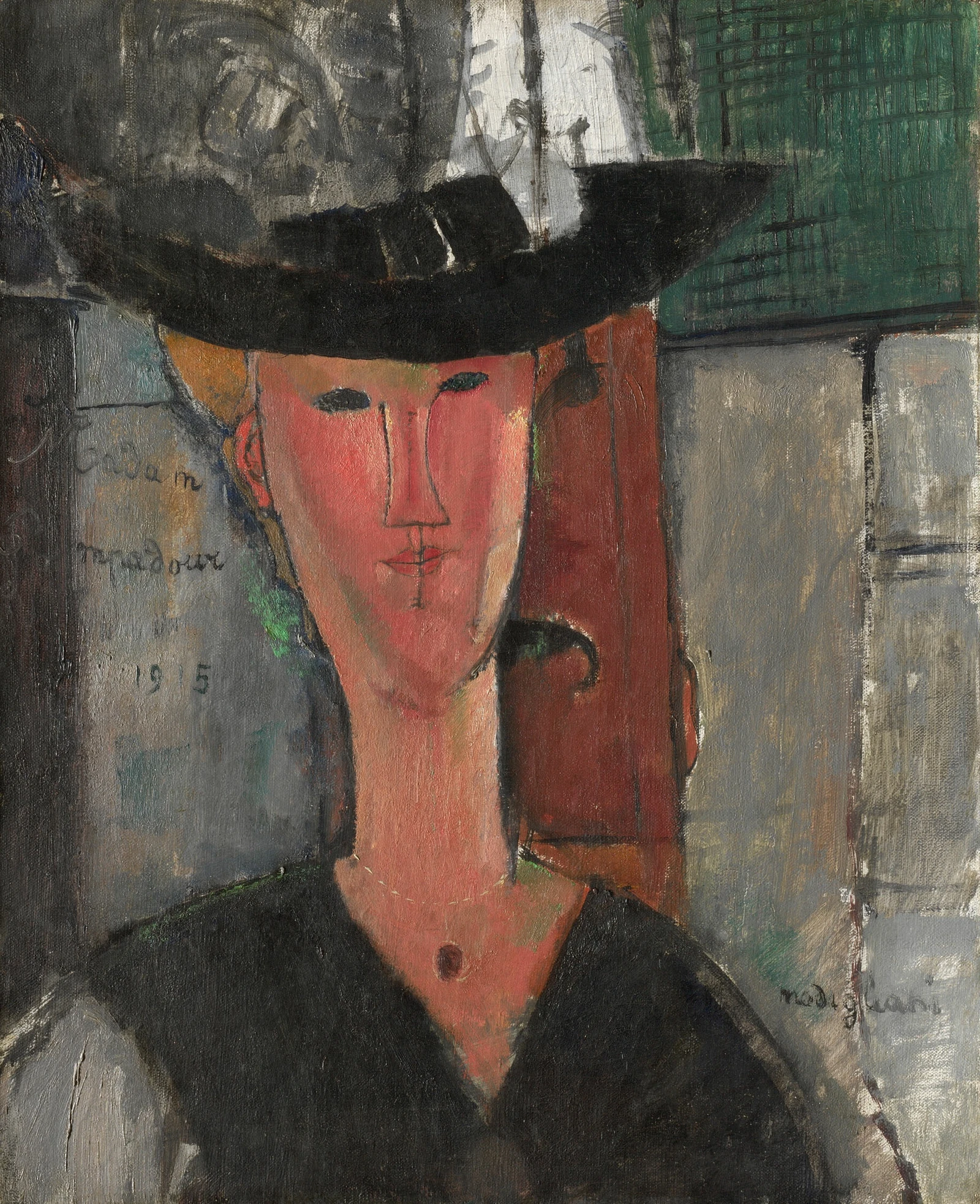 A work made of oil on canvas.
