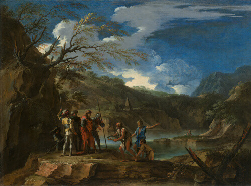 A work made of oil on canvas.