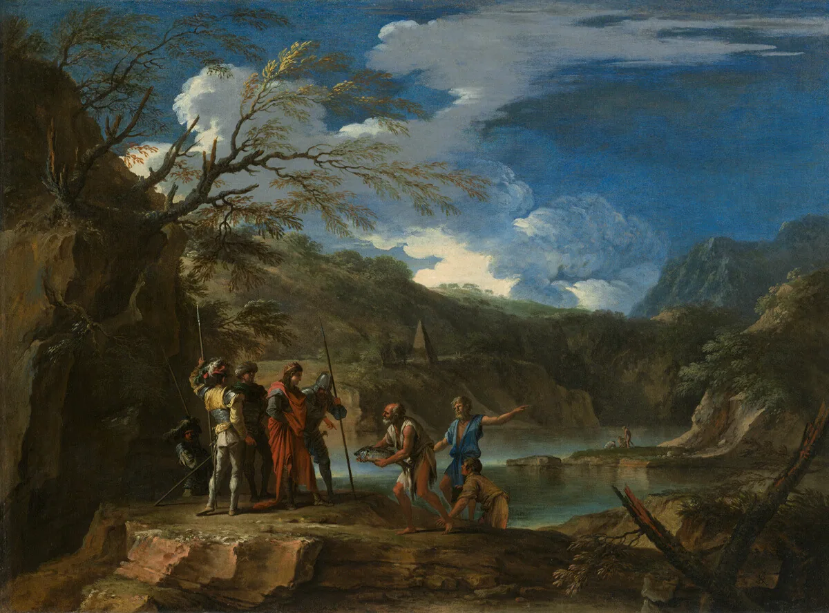 A work made of oil on canvas.