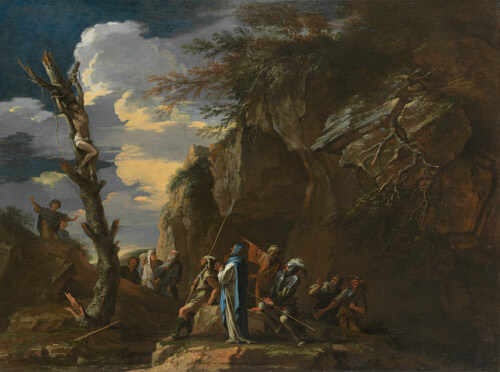 A work made of oil on canvas.