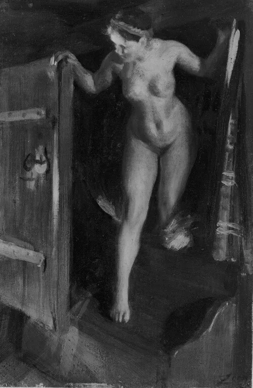 A work made of oil on canvas.