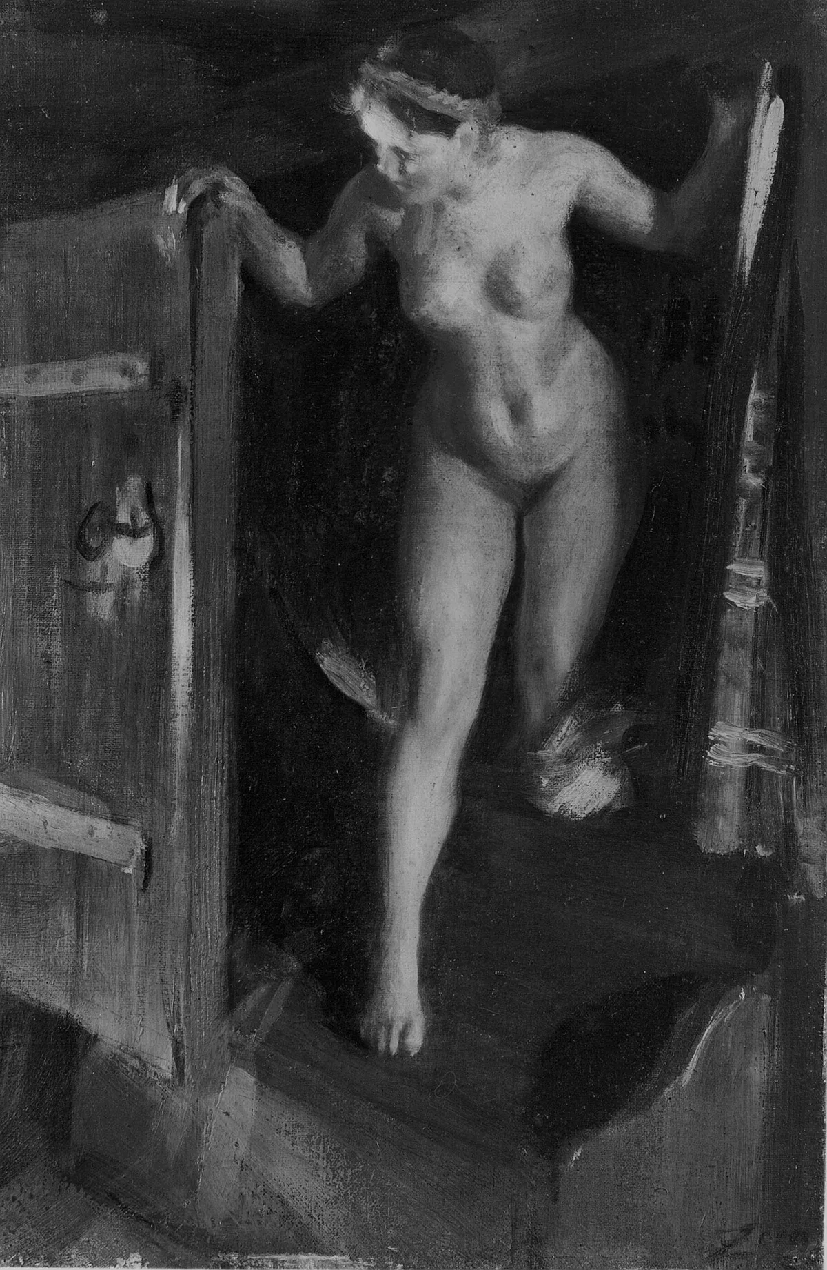 A work made of oil on canvas.