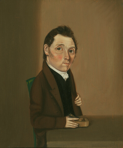 A work made of oil on panel.