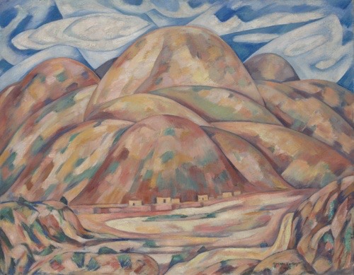 A work made of oil on canvas.