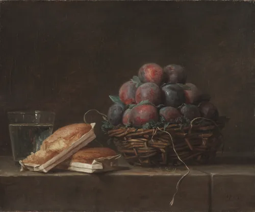 Basket of Plums by Anne Vallayer-Coster