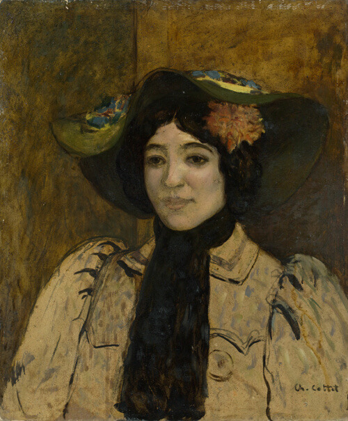 A work made of oil on canvas.