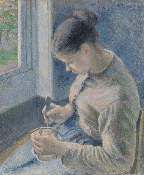 A work made of oil on canvas.