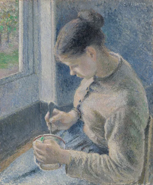 A work made of oil on canvas.