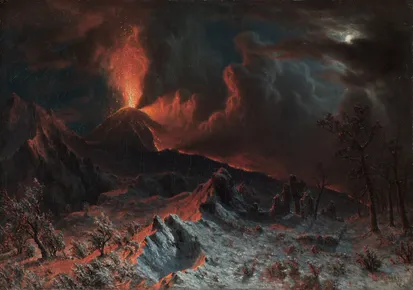Albert Bierstadt, Mount Vesuvius at Midnight
