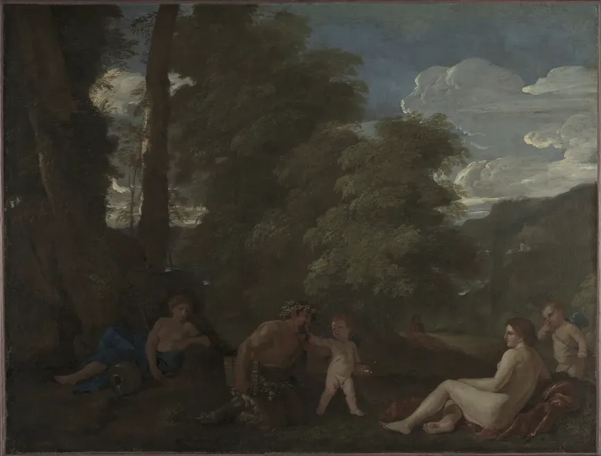 Nicolas Poussin, Nymphs and a Satyr (Amor Vincit Omnia)