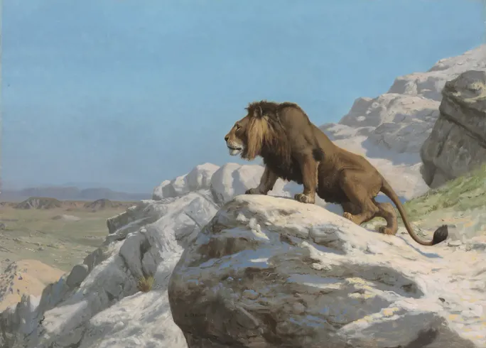 Jean-Léon Gérôme, Lion on the Watch