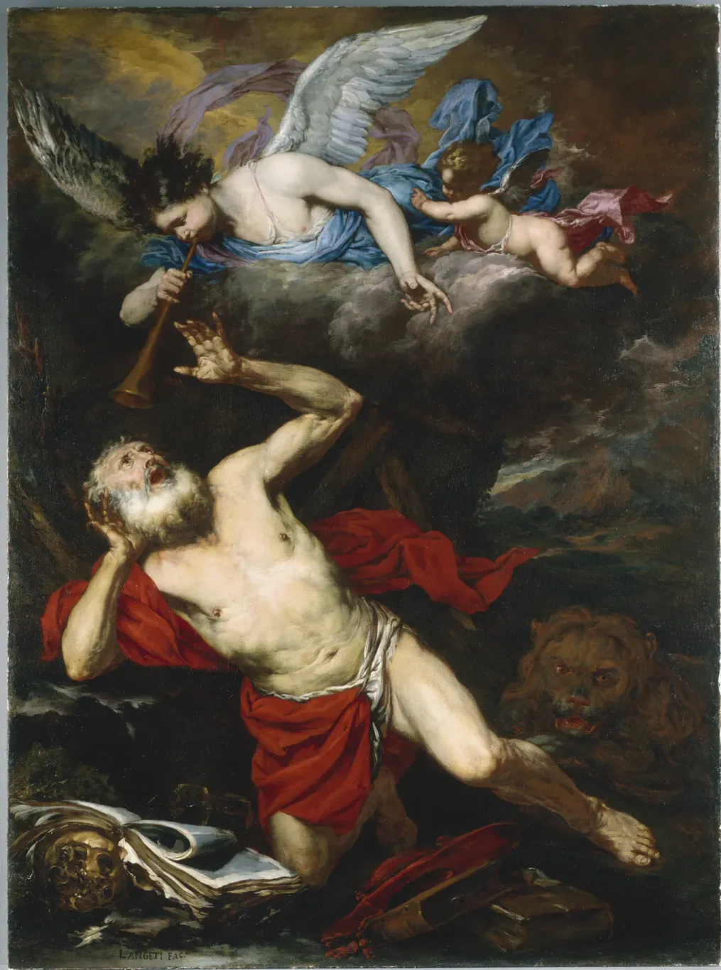 Giovanni Battista Langetti, The Vision of Saint Jerome