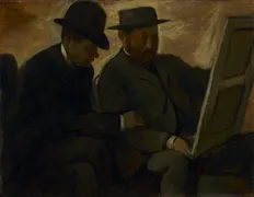 Edgar Degas, Paul Lafond and Alphonse Cherfils Examining a Painting