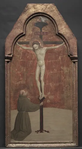 Sassetta, St. Francis Kneeling before Christ on the Cross