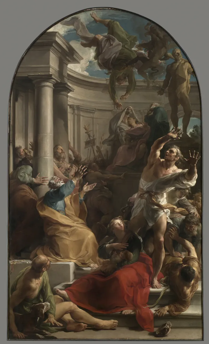 Studio of Pompeo Batoni, The Fall of Simon Magus