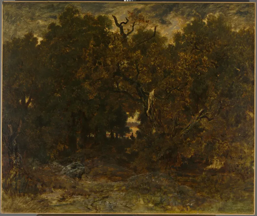 Théodore Rousseau, Leaving the Forest, Fontainebleau: Setting Sun