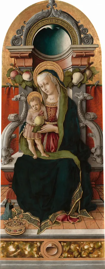 Carlo Crivelli, Madonna and Child Enthroned with Donor